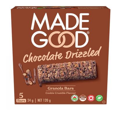 Made Good   Chocolate Drizzled Granola Bars   Chocolate Drizzled Cookie Crumble Bars120G