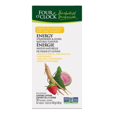 FOUR O’CLOCK -     Green Tea Vitality Energy Strawberry & Guava Green Tea   20ct