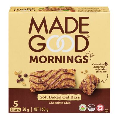 Made Good   Soft Baked Oat Bars   Soft Baked Bars - Chocolate Chip5X30G