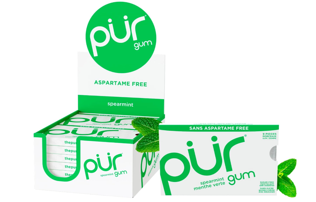 PUR GUM    Aspartame Free Gum    Spearmint Gum 9pc