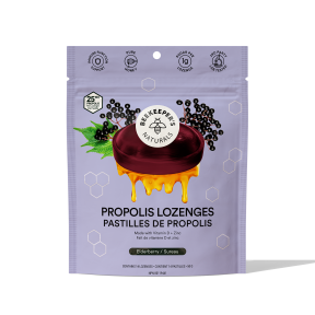 Beekeeper's Naturals Inc.   Propolis Lozenges Elderberry 50g