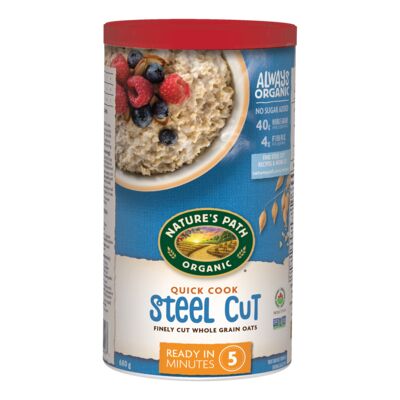 NATURE’S PATH -    Quick Cook Steel Cut Oatmeal Organic (canister)    680g