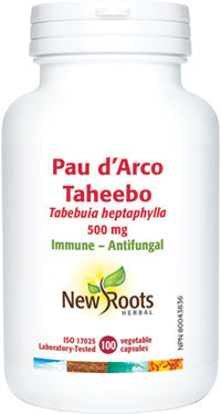 NEW ROOTS    Pau d’Arco Taheebo Tabebuia heptaphylla 500 mg    100 capsules