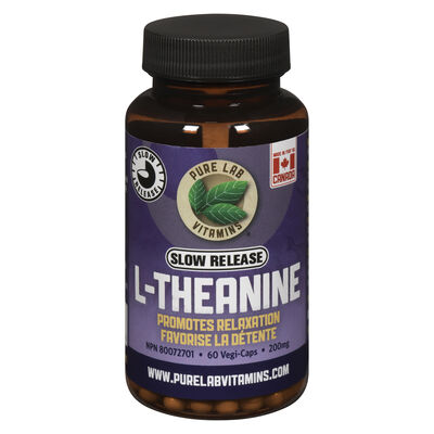 Pure Lab Vitamins   L-Theanine 200mg Slow Release - 60 vegi caps