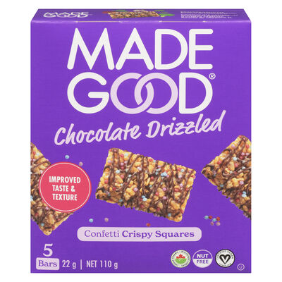 Made Good - Chocolate Drizzled Conftetti Crispy Squares - 5CT