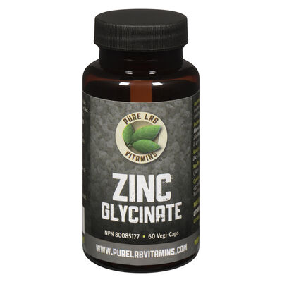 Pure Lab Vitamins   Zinc Glycinate 25 mg - 60 vegi caps