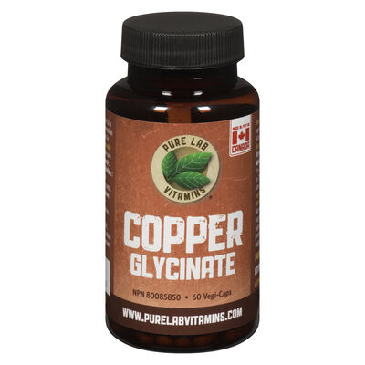 Pure Lab Vitamins   Copper Glycinate 1mg - 60 vegi caps