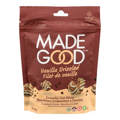 Made Good - Crunchy Drizzled Oat Bites Cookies & Cream - 100G