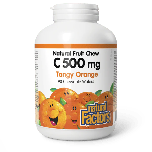 Natural Factors C 500 mg 100% Natural Fruit Chew (Tangy Orange) 90 chews