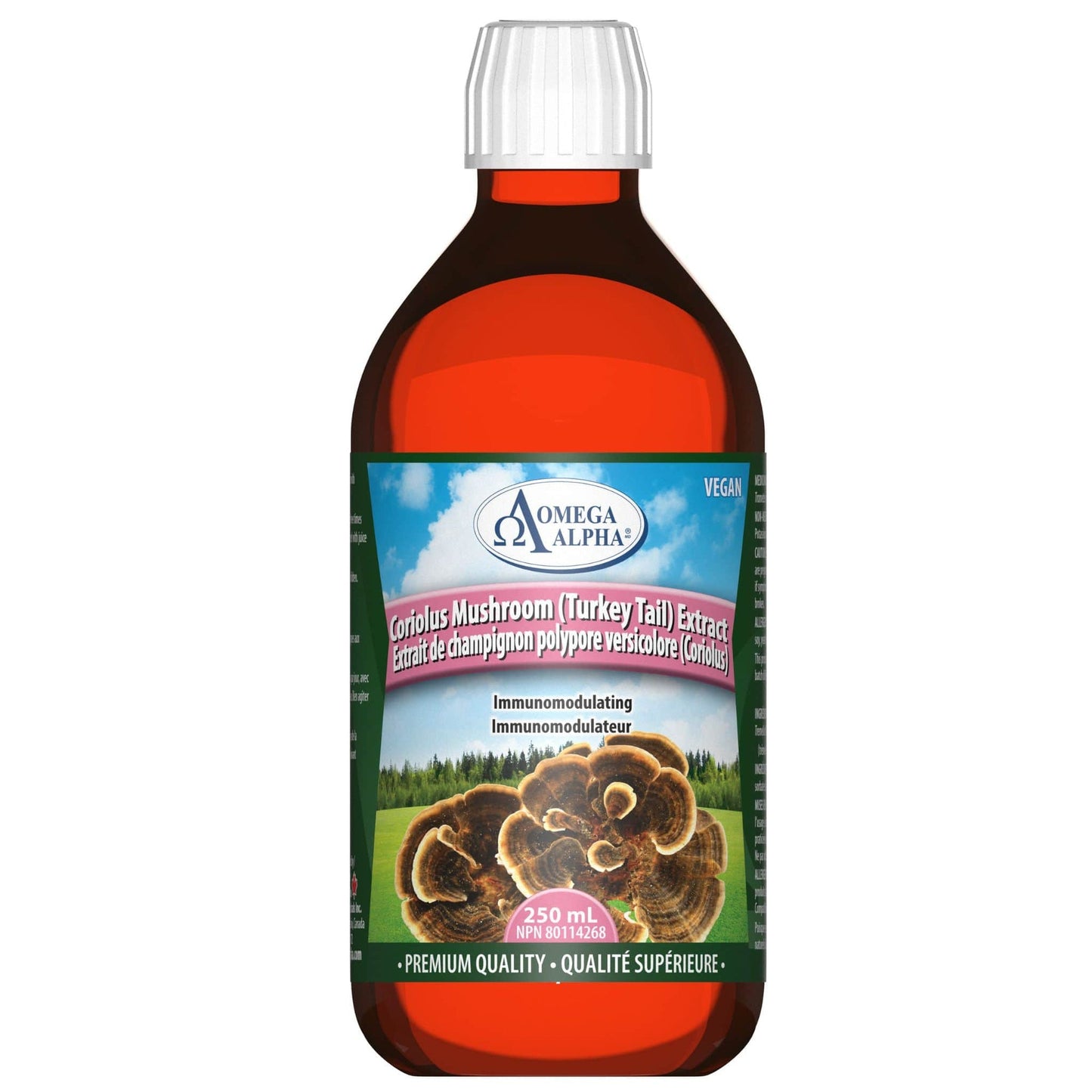 Omega Alpha   Mushroom Extract  Coriolus (Turkey Tail)   250 mL