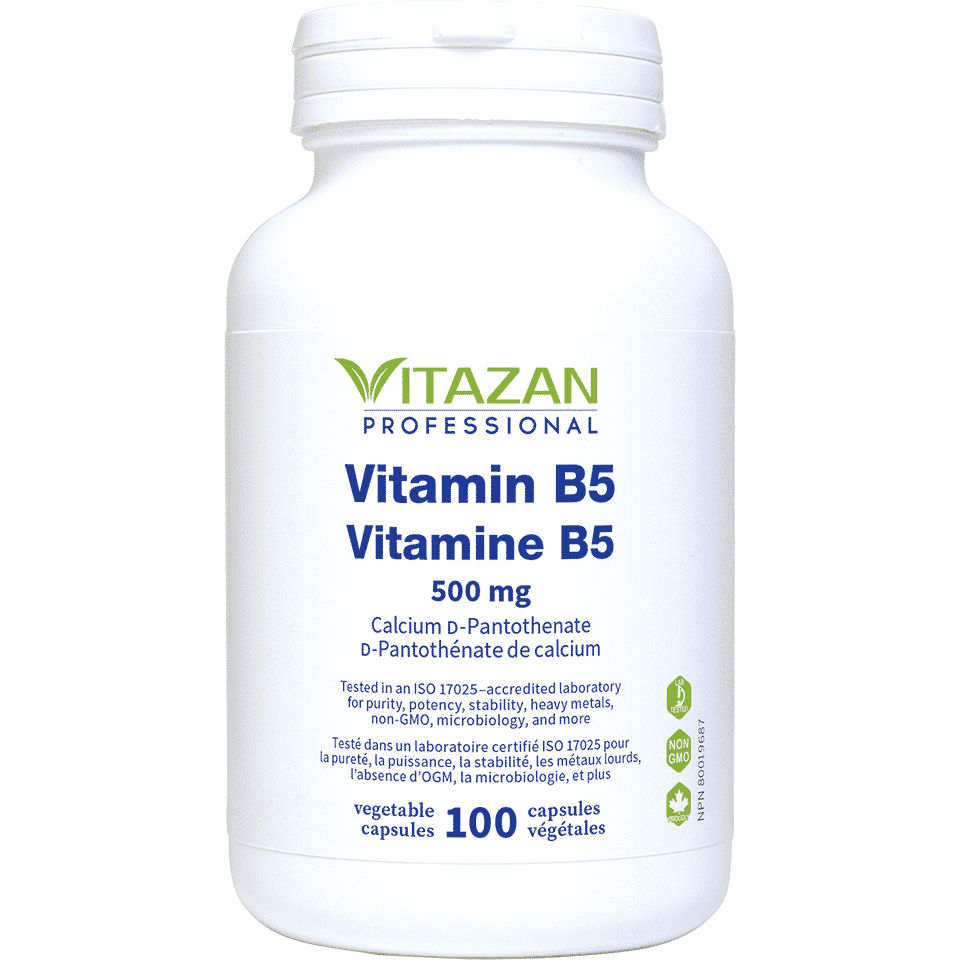 Vitazan    Vitamin B5 Calcium d-Pantothenate 500 mg 100 capsules