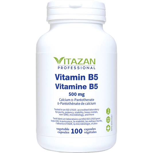 Vitazan    Vitamin B5 Calcium d-Pantothenate 500 mg 100 capsules