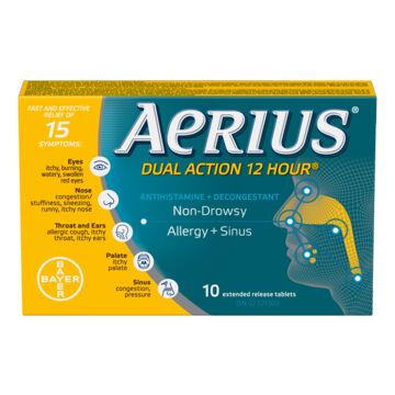 Aerius Dual Action 12 Hr 10 tabs