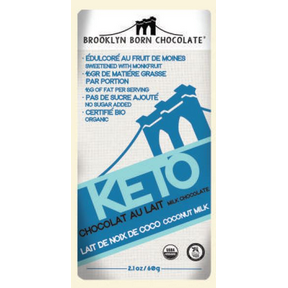 BROOKLYN BORN CHOCOLATE    Organic Keto Chocolate Bars    BROOKLYN BORN CHOCOLATE    Organic Keto Chocolate Bars    Org Milk Choc Coconut Milk   60g
