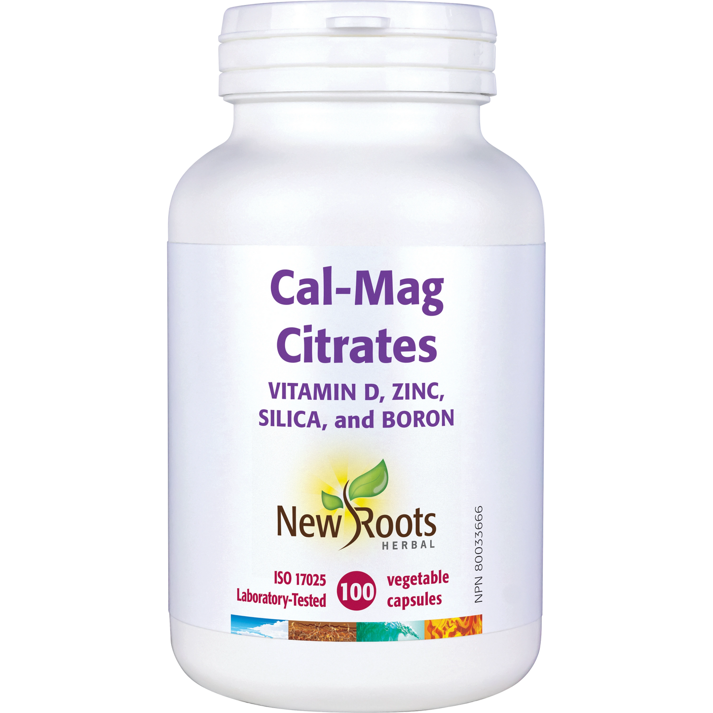NEW ROOTS    Cal-Mag Citrates Vitamin D, Zinc, Silica, and Boron    100 capsules