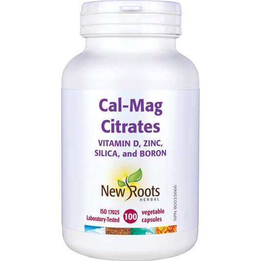 NEW ROOTS    Cal-Mag Citrates Vitamin D, Zinc, Silica, and Boron    100 capsules