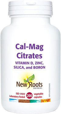 NEW ROOTS    Cal-Mag Citrates Vitamin D, Zinc, Silica, and Boron    200 capsules
