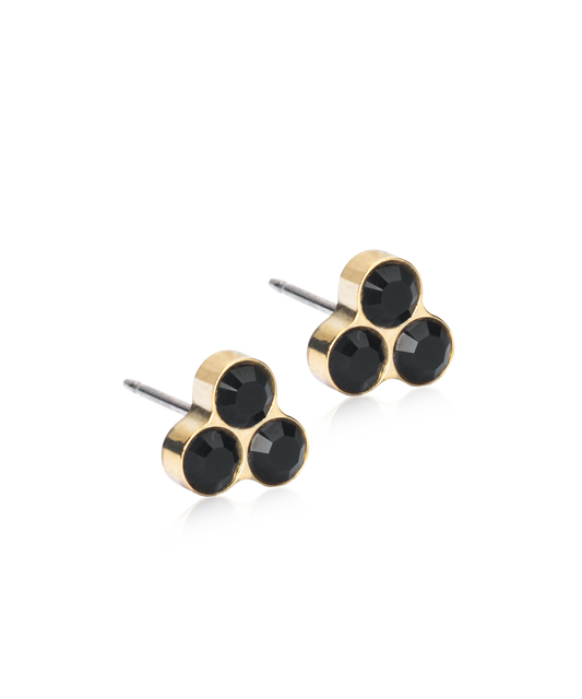 Blomdahl   Earrings   Black Clover Stud Earrings - 8 mm