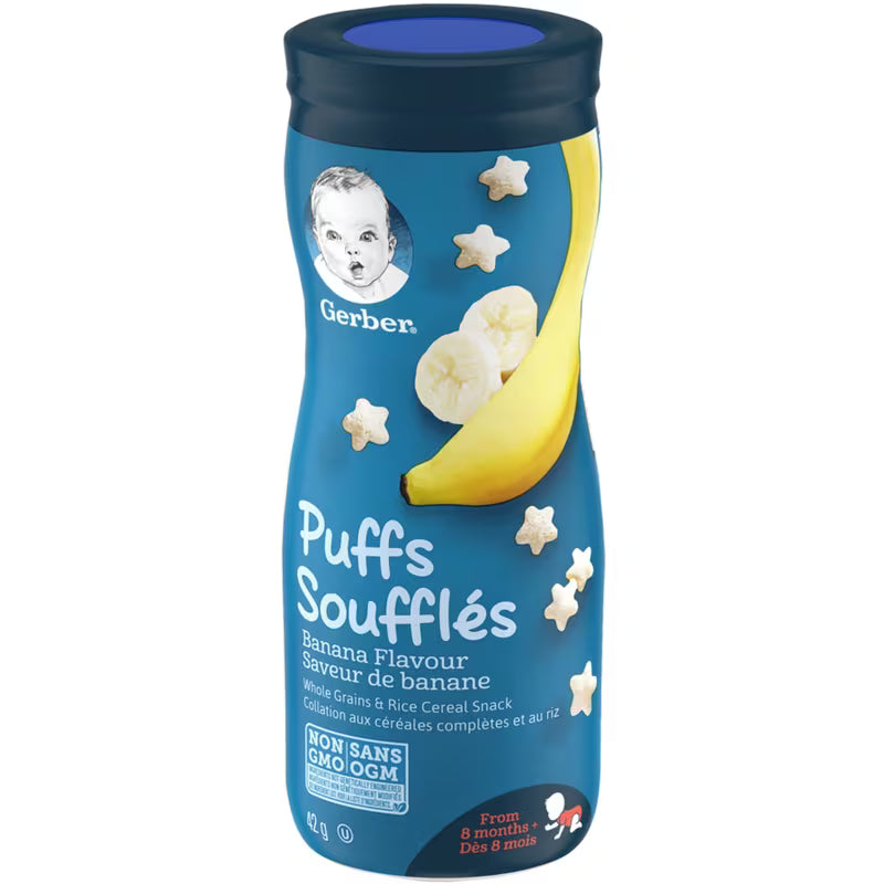 GERBER GRADUATES FINGER FOODS PUFFS BANANA 42G pack of 6