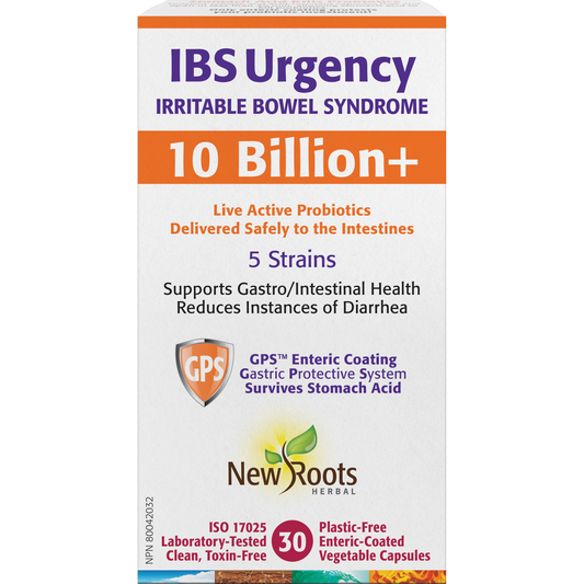 NEW ROOTS    IBS Urgency Irritable Bowel Syndrome    30 capsules