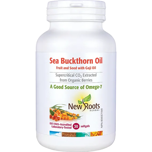 NEW ROOTS    Sea Buckthorn Oil Fruit and Seed with Goji Oil    30 softgels