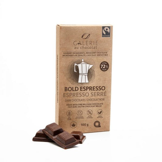 Galerie au Chocolat   Fairtrade Dark Choc Espresso Bar   ( 8 X 100g )