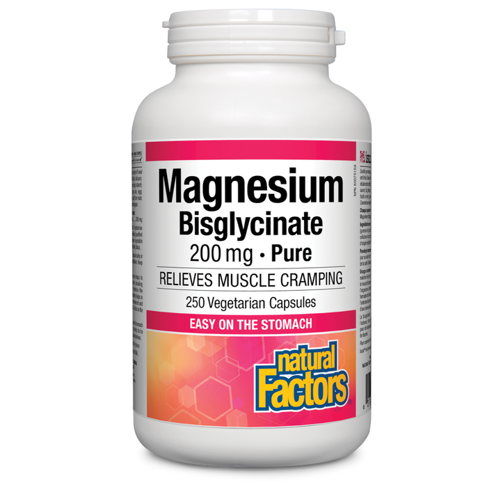 Natural Factors   Magnesium Bisglycinate Pure 200mg   250vcaps
