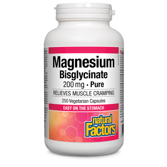 Natural Factors   Magnesium Bisglycinate Pure 200mg   250vcaps