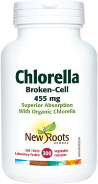 NEW ROOTS    Chlorella Broken-Cell · 455 mg    300 capsules