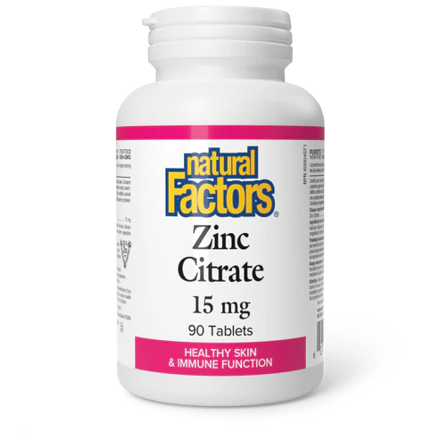 Natural Factors   Zinc Citrate 15 mg   90 tabstabs