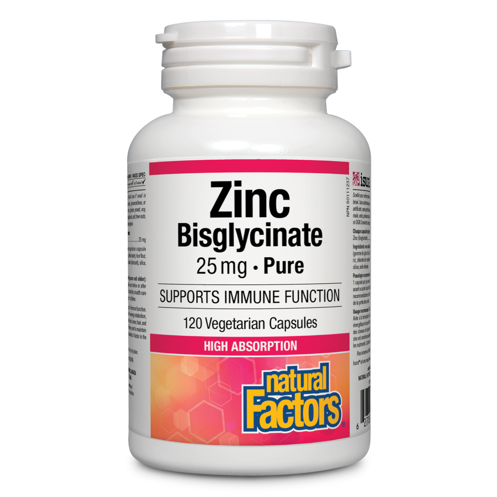 Natural Factors   Zinc Bisglycinate 25 mg   120vcaps