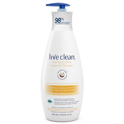 LIVE CLEAN DAILY MOIS BODY LOT SHEA&COCONUT 532ML