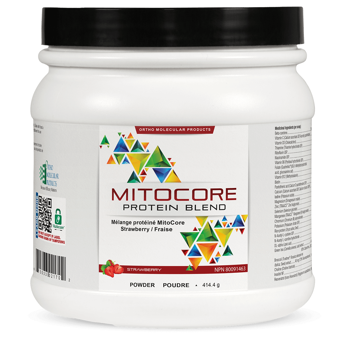 Ortho Molecular   MitoCORE Protein Blend Strawberry   14 SVG