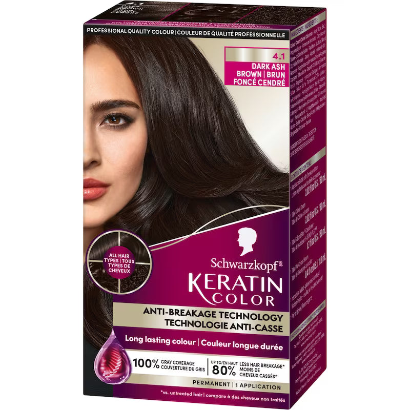 SCHWARZKOPF KERATIN #4.1 DARK ASH BROWN 60ML