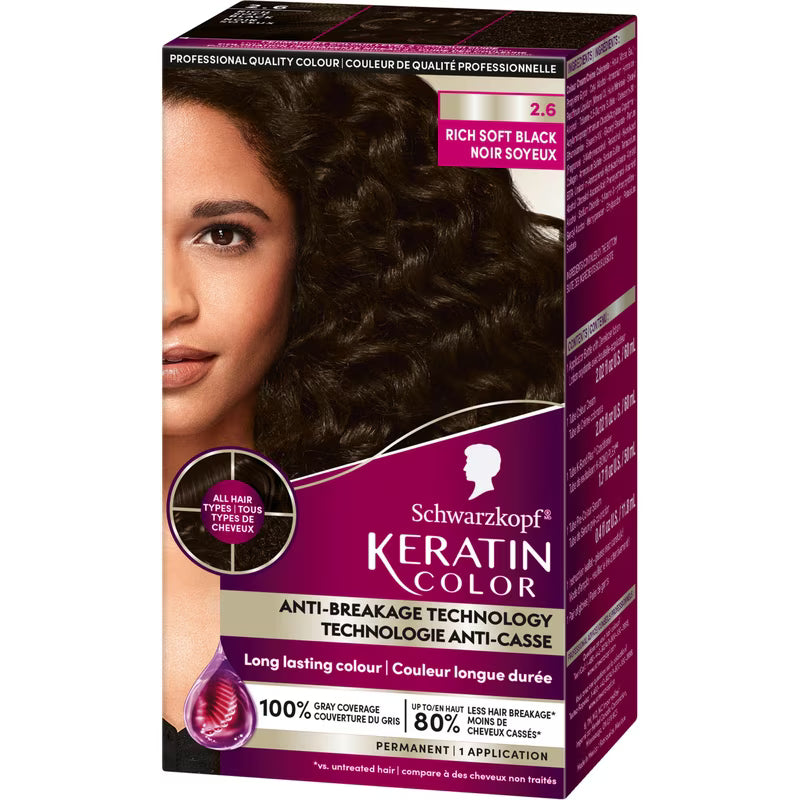 SCHWARZKOPF KERATIN COLOR #2.6 RICH BLACK