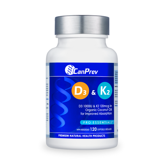 CanPrev   D3 & K2 - Organic Coconut Oil   120 Softgels