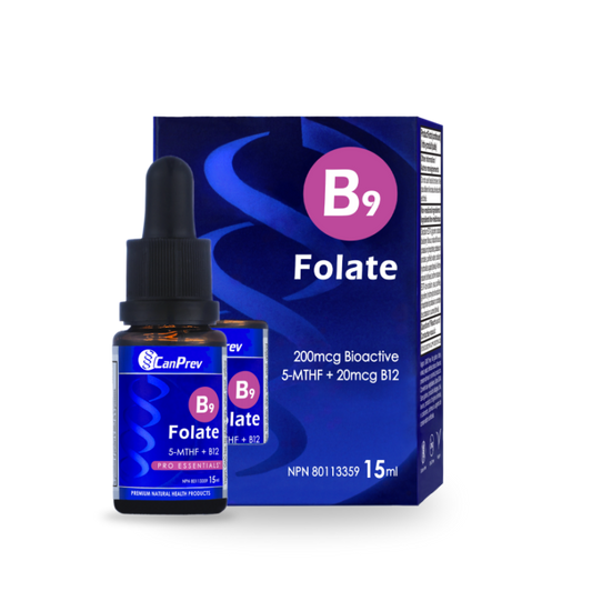 CanPrev   B9 Folate 200mcg Drops - Blueberry   15 mL