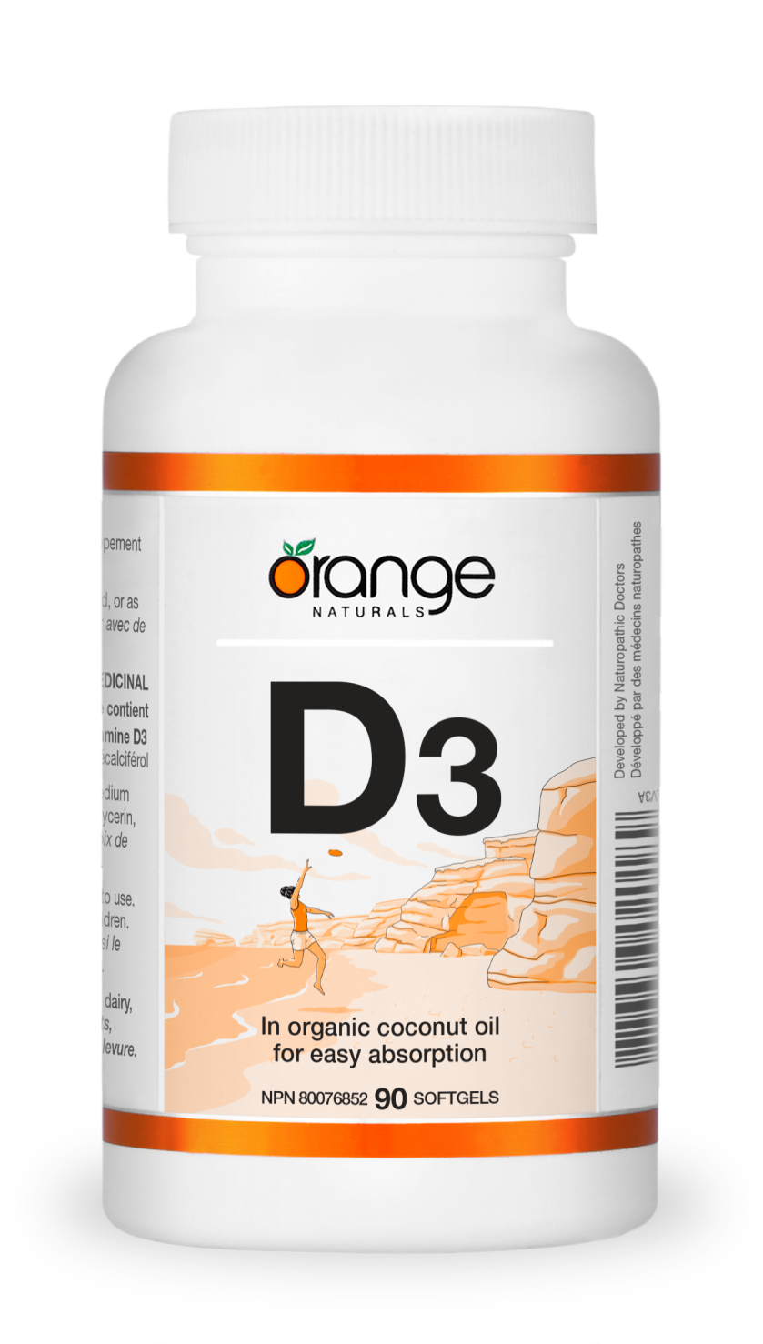 Orange Naturals      D3 Softgels - organic coconut oil      90 Softgels