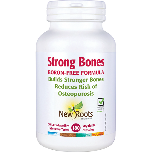 NEW ROOTS    Strong Bones Boron-Free Formula    180 capsules