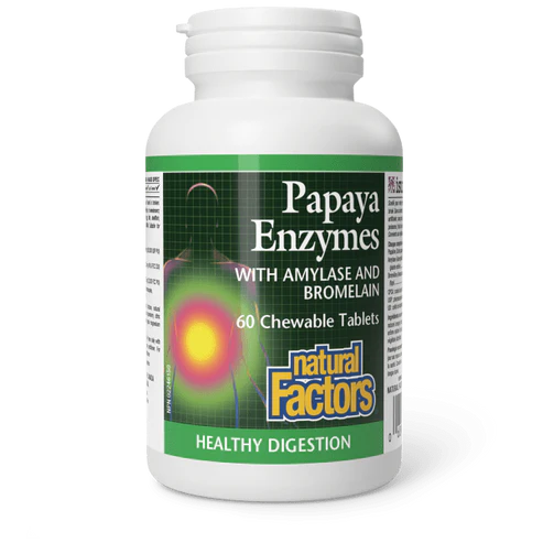Natural Factors   Papaya Enzymes with Amylase and Bromelain   60 chewschews