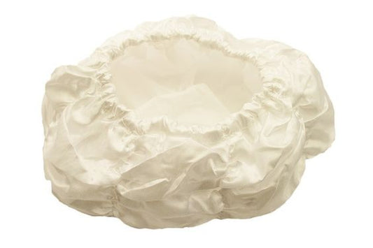 AXEL KRAFT-SHOWER CAP, SATIN EXTERIOR, WHITE