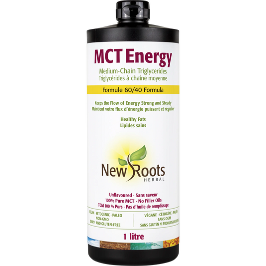 NEW ROOTS    MCT Energy Medium-Chain Triglycerides · 60/40 Formula    1 litre