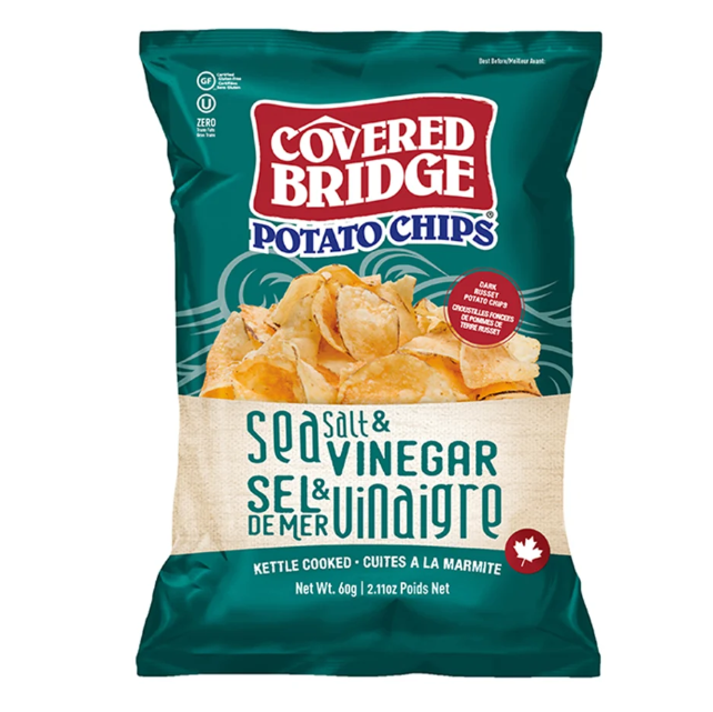 Covered Bridge Potato Chips - Sea Salt & Vinegar - 24 x 60g