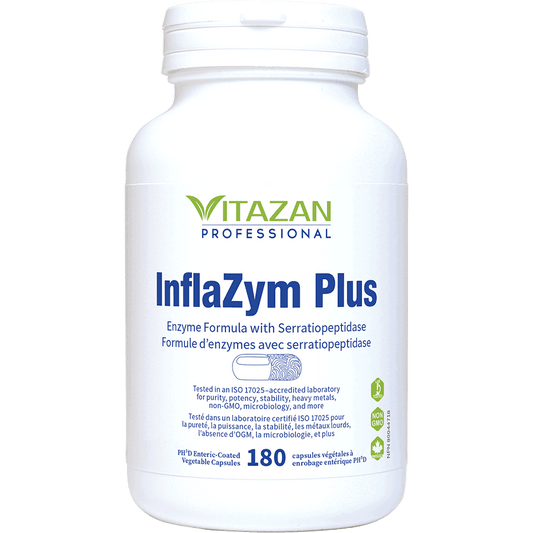 Vitazan    InflaZym Plus (Enzyme Formula with Serratiopeptidase) 180 capsules