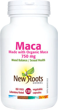 NEW ROOTS    Maca ·  Made with Organic Maca · 750 mg    120 capsules