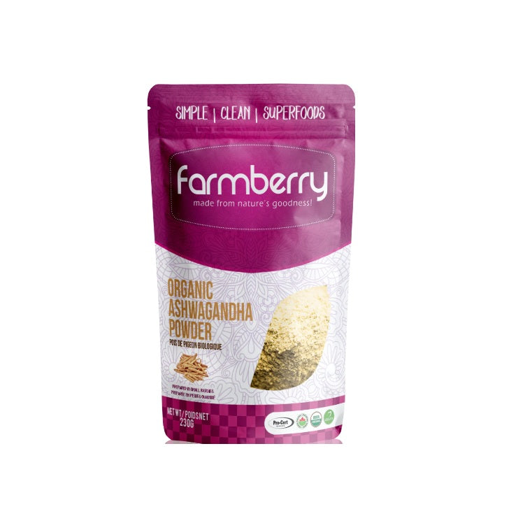 Farmberry    Farmberry Organic Powder    Flavour: Ashwagandha 
Container Size: 230 g    Each