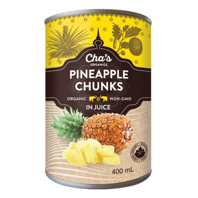 Cha's Organics   Pineapple Chunks In Juice 12 x 400ml