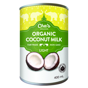 Cha's Organics   Light Coconut Milk 12 x 400ml