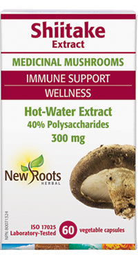 NEW ROOTS    Shiitake 300 mg · Hot-Water Extract    60 capsules