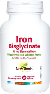 NEW ROOTS    Iron Bisglycinate 35 mg Elemental Iron    30 capsules